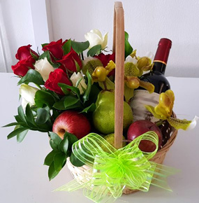 Food & Flowers Hamper Basket