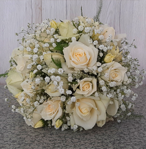 White Roses Bridal Bouquet