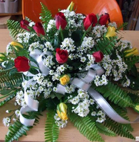 Red and Yellow Roses Posy