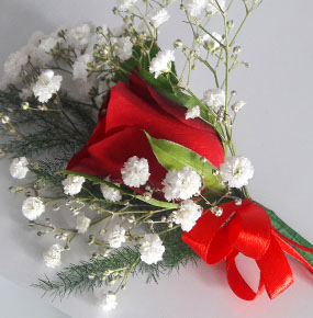 Red Rose Buttonhole for him