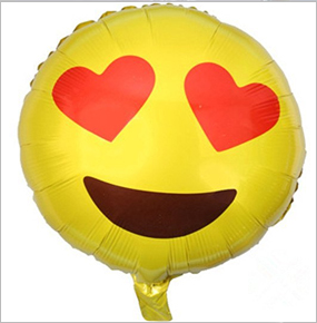 Emoji Yellow Love Smiley Face Helium Balloon