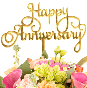 Happy Anniversary Bouquet topper - Flowers Mauritius